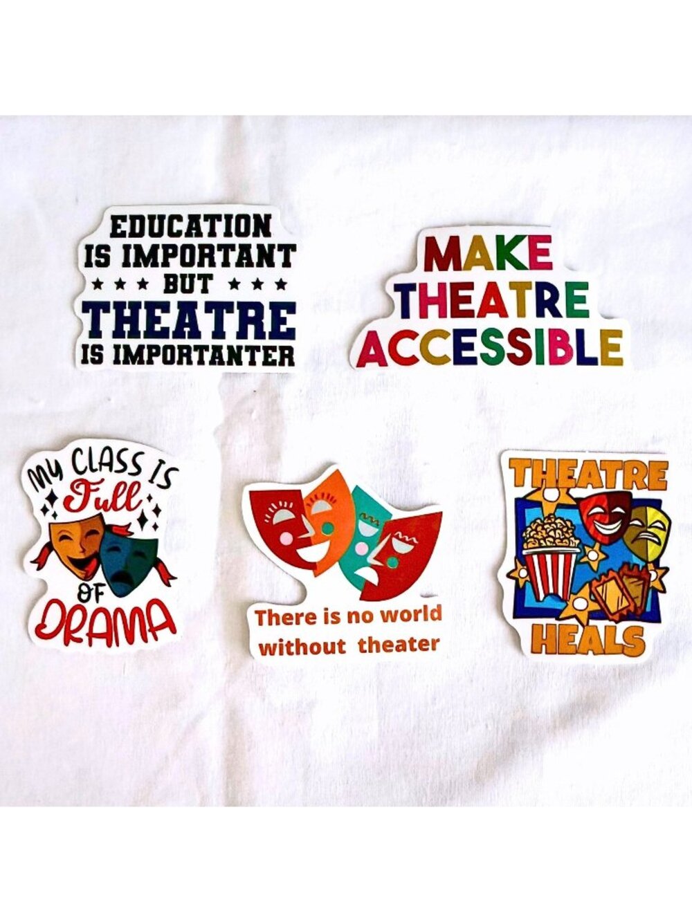 Theater Sticker Set Of 5 Drama Teacher Theater Gift Vinyl Decals Set No2